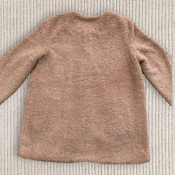 Sanctuary NWT Brown Teddy Fleece Coat Womens L Faux Fur Jacket Snap Front Soft - Picture 2 of 11